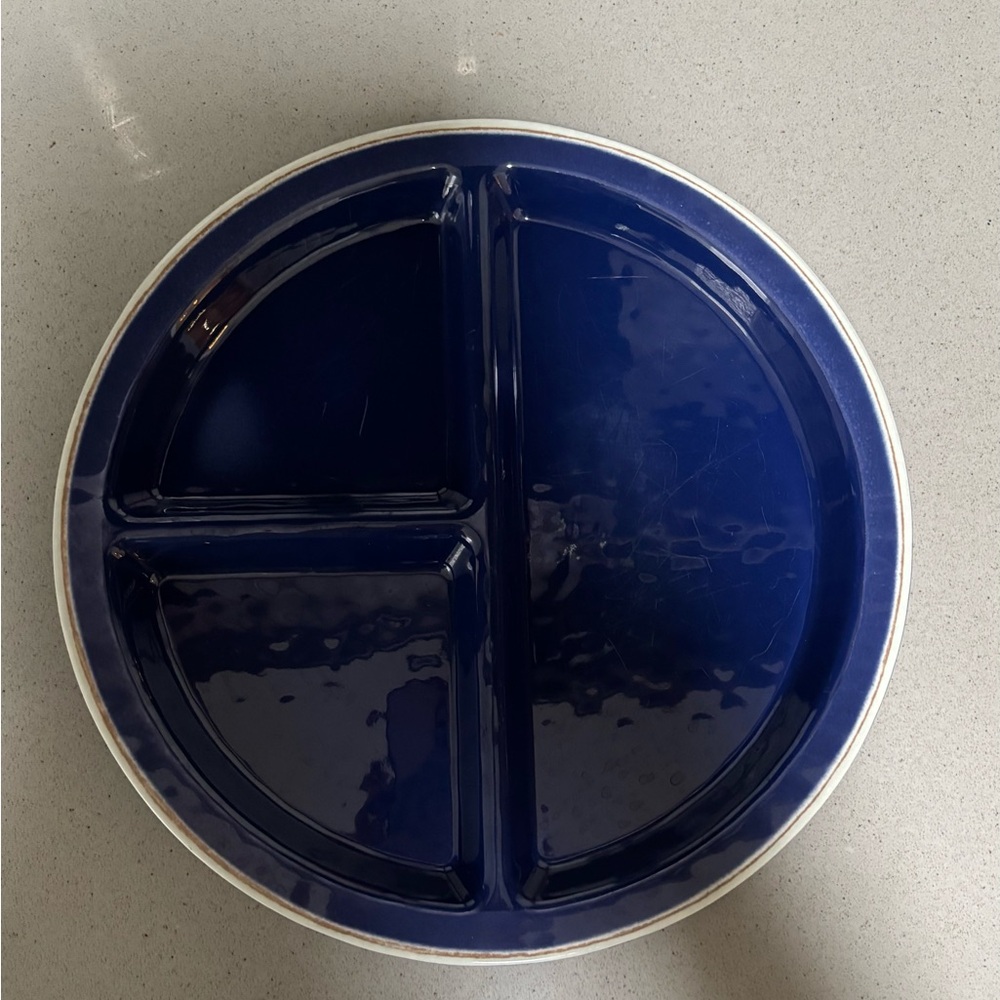 Pottery Barn Kids Navy Divided Plate